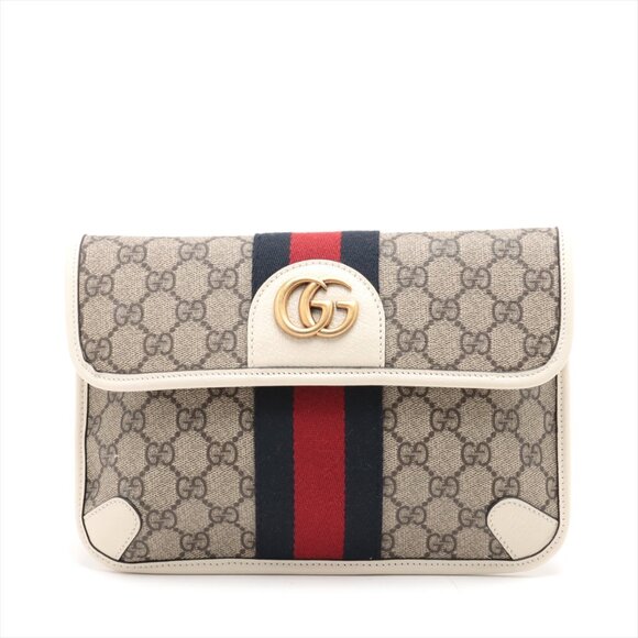 Gucci Handbags - Gucci GG Supreme PVC & leather Waist Bag Beige 674081